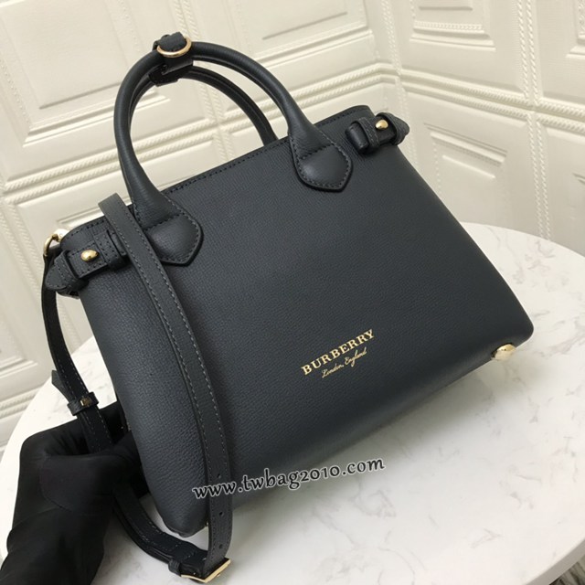 Burberry專門店新款小號藍色托特包 巴寶莉粒面小牛皮女士手提肩背包 yxb1015